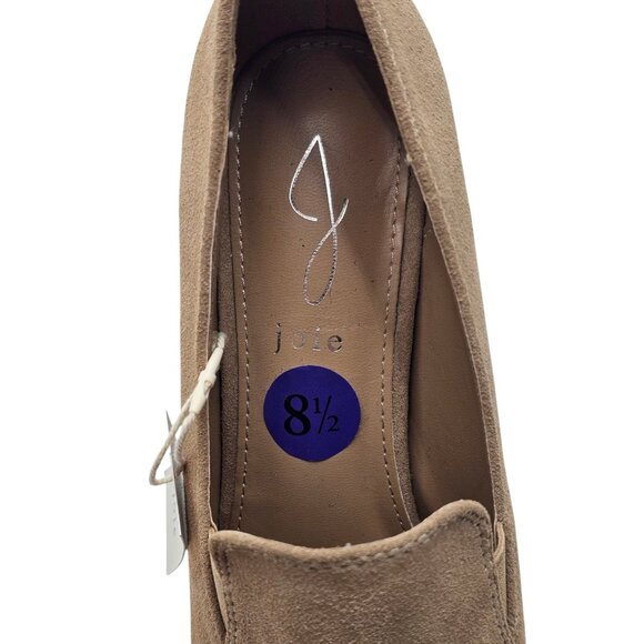 New Women's - Joie Wevenly Tan Suede Square Toe Block Heels, Size 8 1/2 - Picture 7 of 11